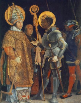renaissance Tableau Peinture - Rencontre de St Erasm et St Maurice Renaissance Matthias Grunewald